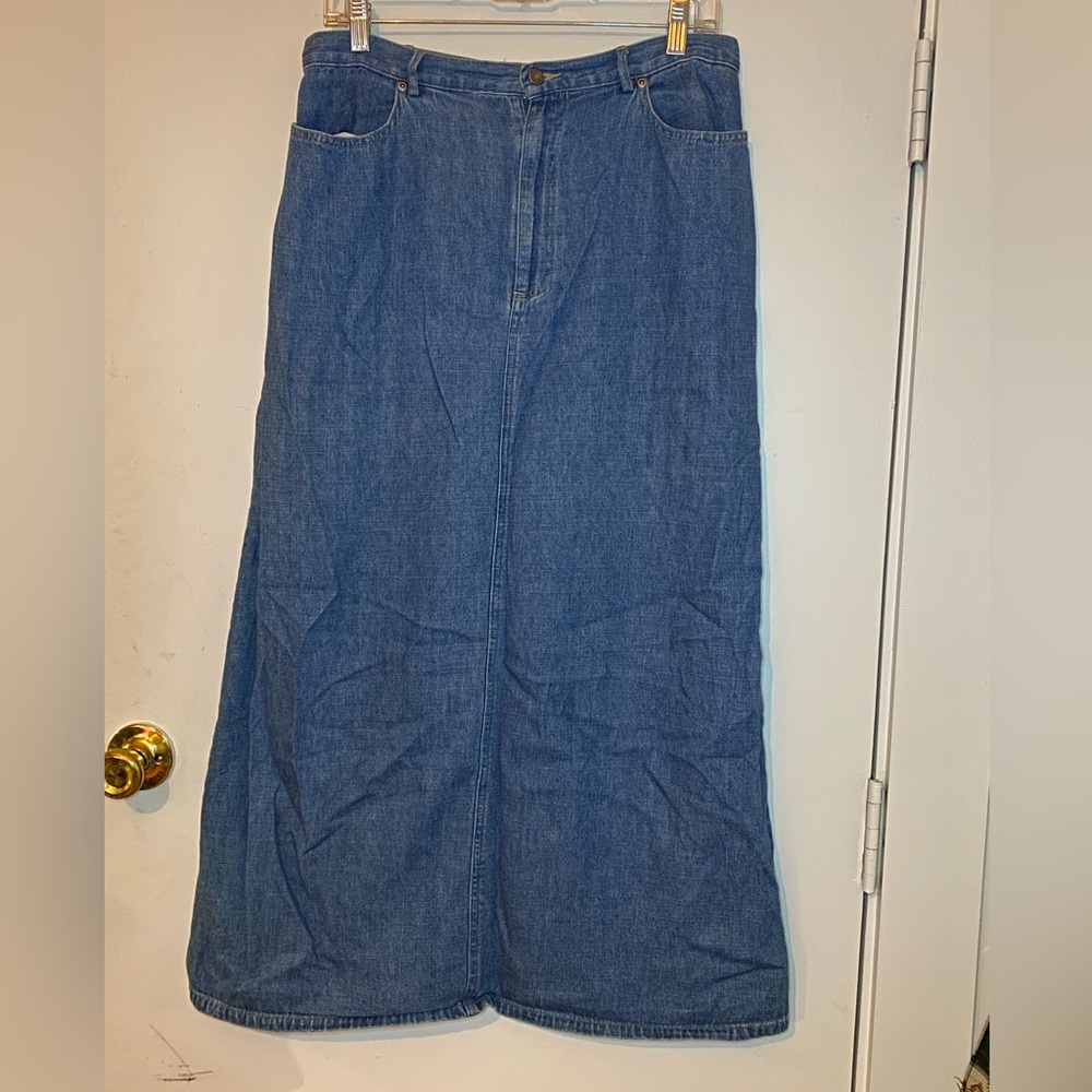 Vintage Denim Maxi Skirt